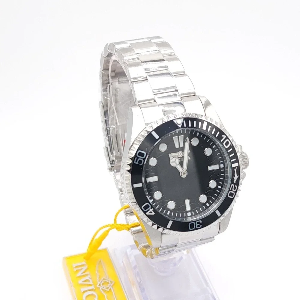 Invicta Pro Diver Crestcore 49693 Men's Quartz Black Dial Steel Watch 43mm New